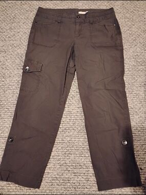DKNY Women's Brown Cargo Pants with Button Tabs